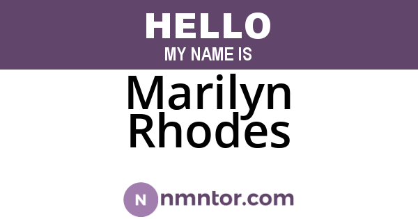 Marilyn Rhodes