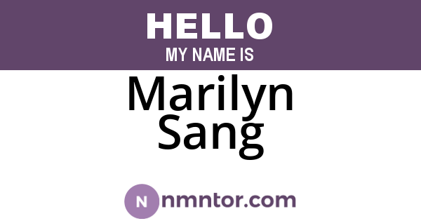 Marilyn Sang