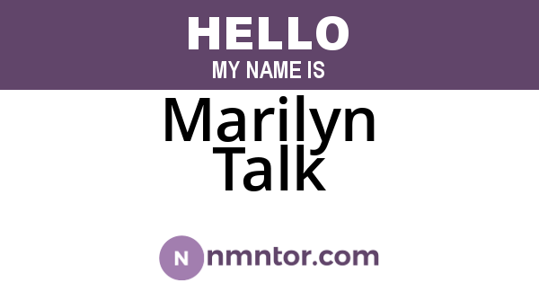 Marilyn Talk