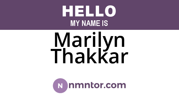 Marilyn Thakkar