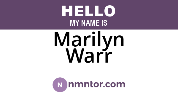 Marilyn Warr