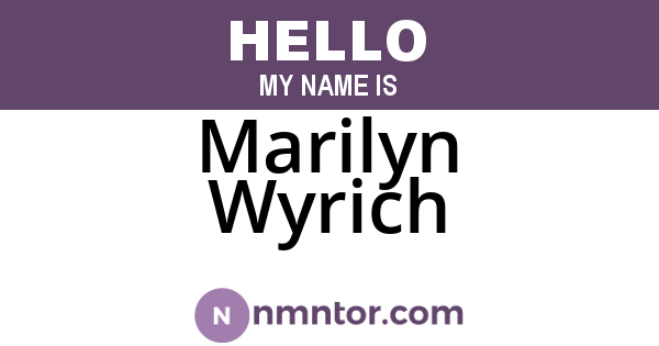 Marilyn Wyrich
