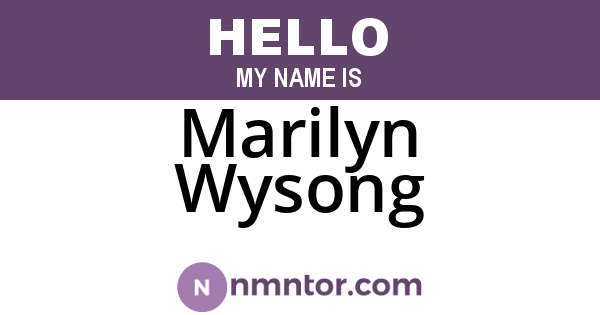 Marilyn Wysong