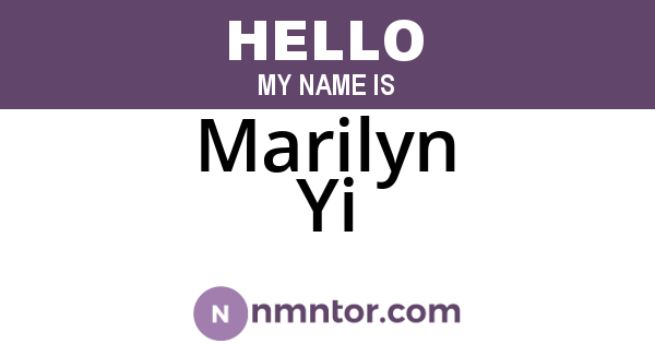 Marilyn Yi