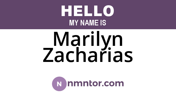Marilyn Zacharias