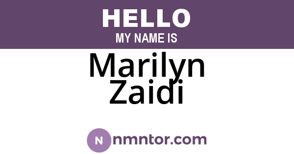 Marilyn Zaidi