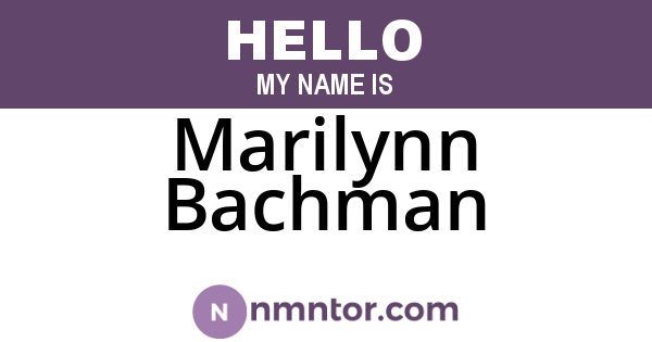 Marilynn Bachman