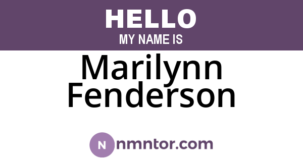 Marilynn Fenderson