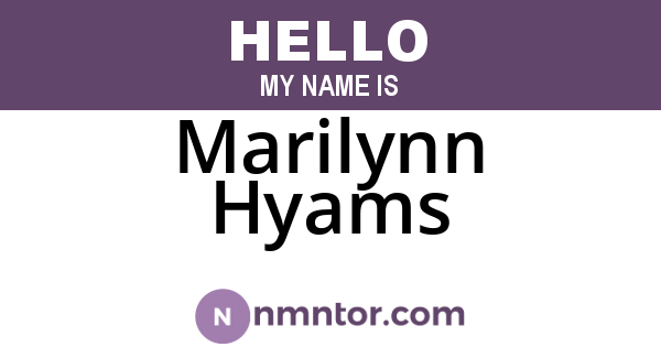 Marilynn Hyams