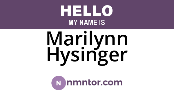 Marilynn Hysinger