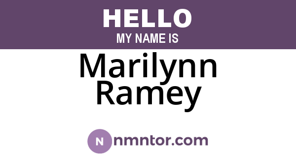 Marilynn Ramey