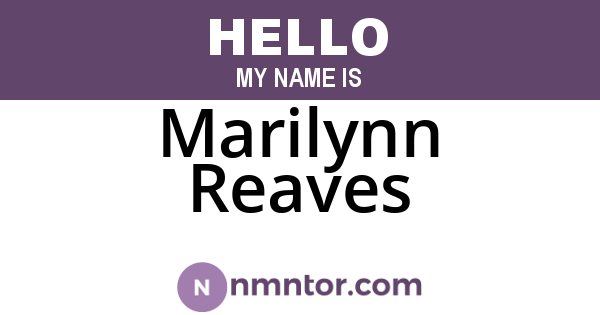Marilynn Reaves