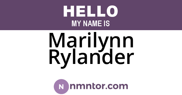Marilynn Rylander