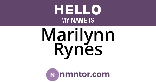 Marilynn Rynes