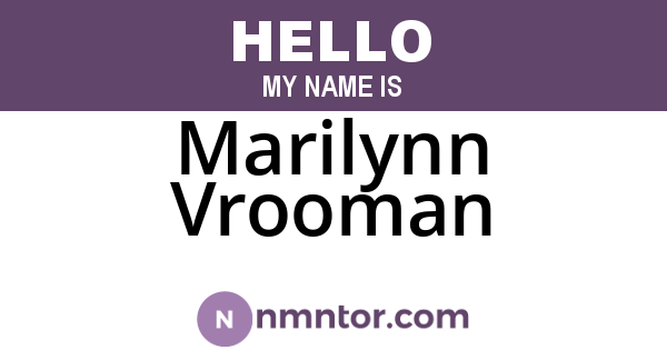 Marilynn Vrooman