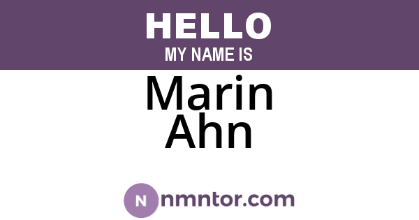 Marin Ahn