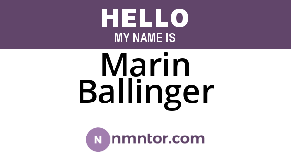 Marin Ballinger