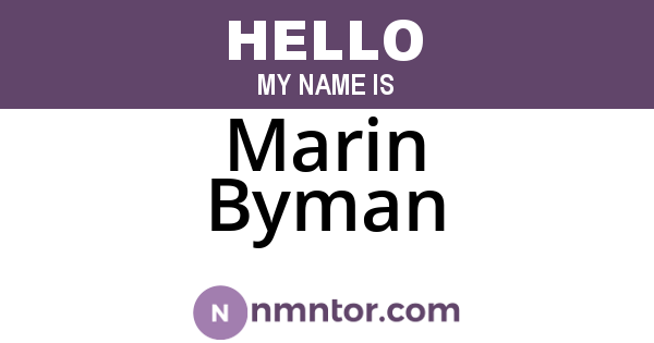 Marin Byman