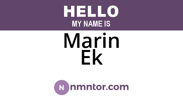 Marin Ek