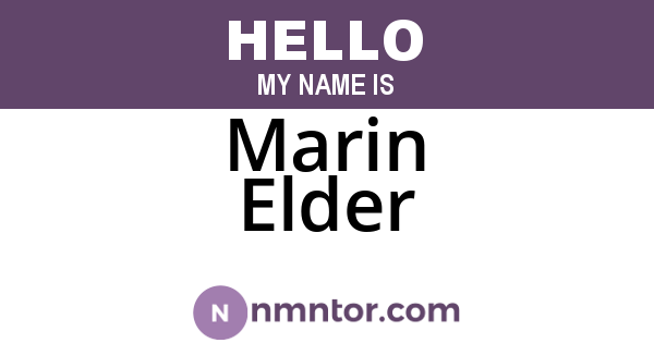 Marin Elder
