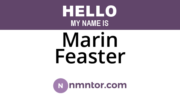 Marin Feaster