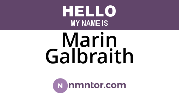 Marin Galbraith