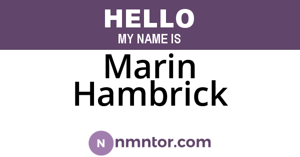 Marin Hambrick