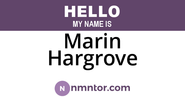Marin Hargrove