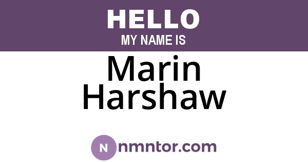 Marin Harshaw