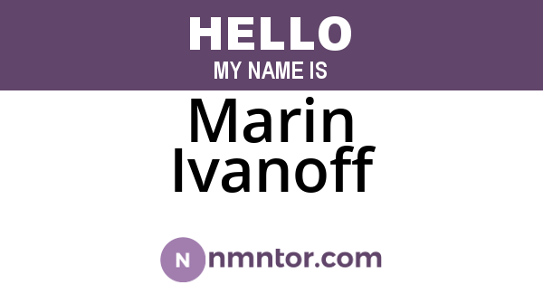 Marin Ivanoff