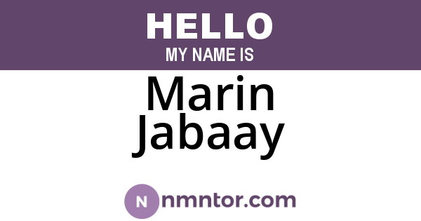 Marin Jabaay