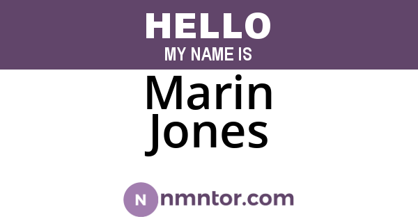 Marin Jones