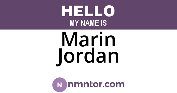 Marin Jordan