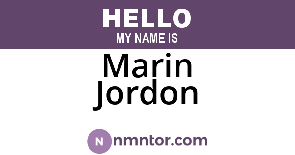 Marin Jordon