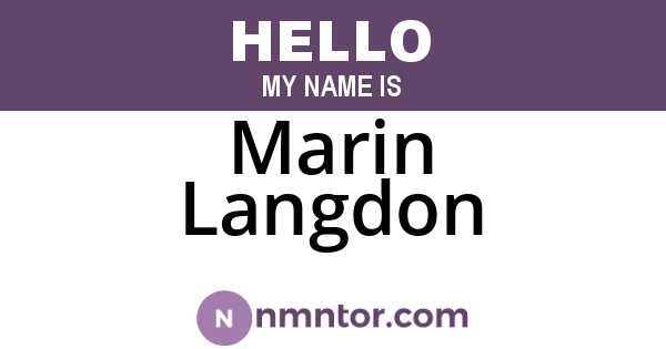 Marin Langdon