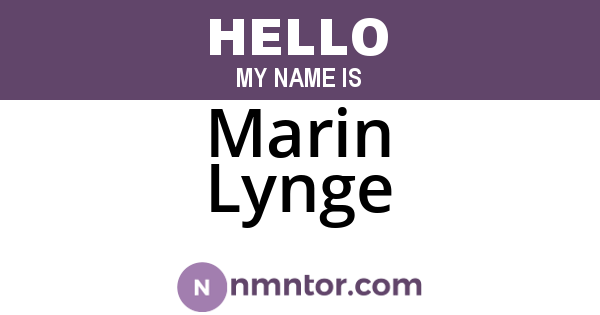 Marin Lynge