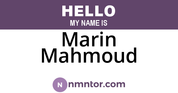 Marin Mahmoud