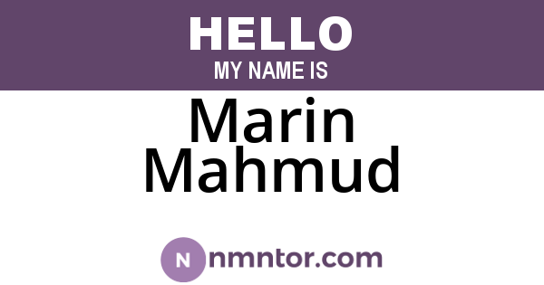 Marin Mahmud
