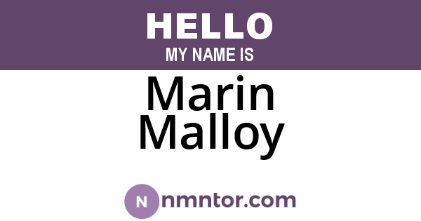 Marin Malloy