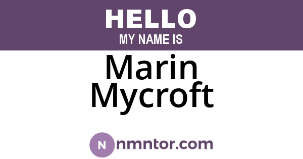 Marin Mycroft