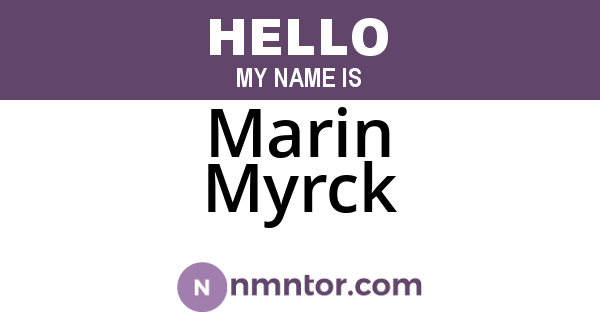 Marin Myrck