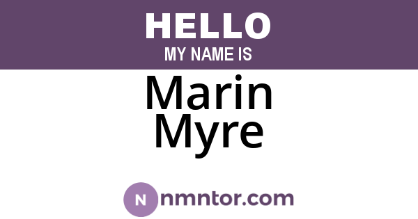 Marin Myre
