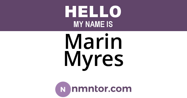 Marin Myres