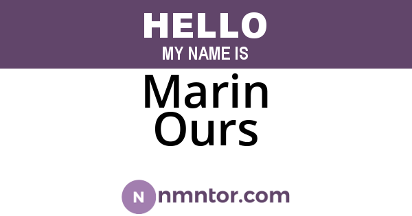 Marin Ours
