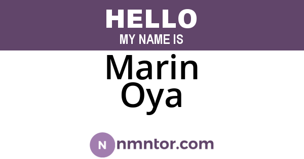 Marin Oya
