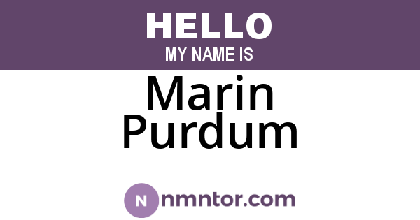 Marin Purdum