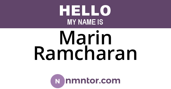 Marin Ramcharan