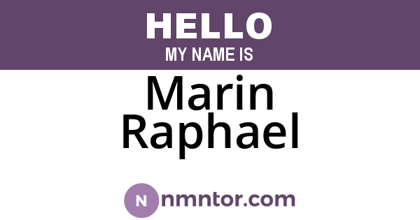 Marin Raphael