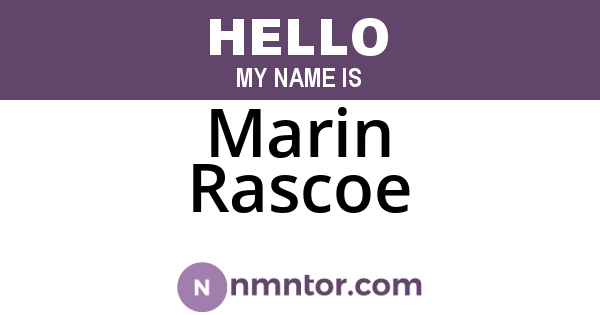 Marin Rascoe