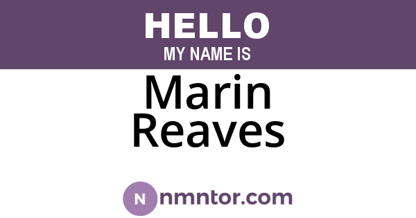 Marin Reaves